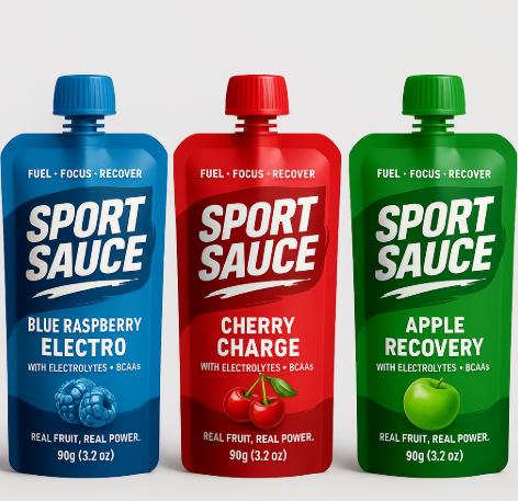 Sport Sauce Pouches - Blue Raspberry, Cherry, Apple